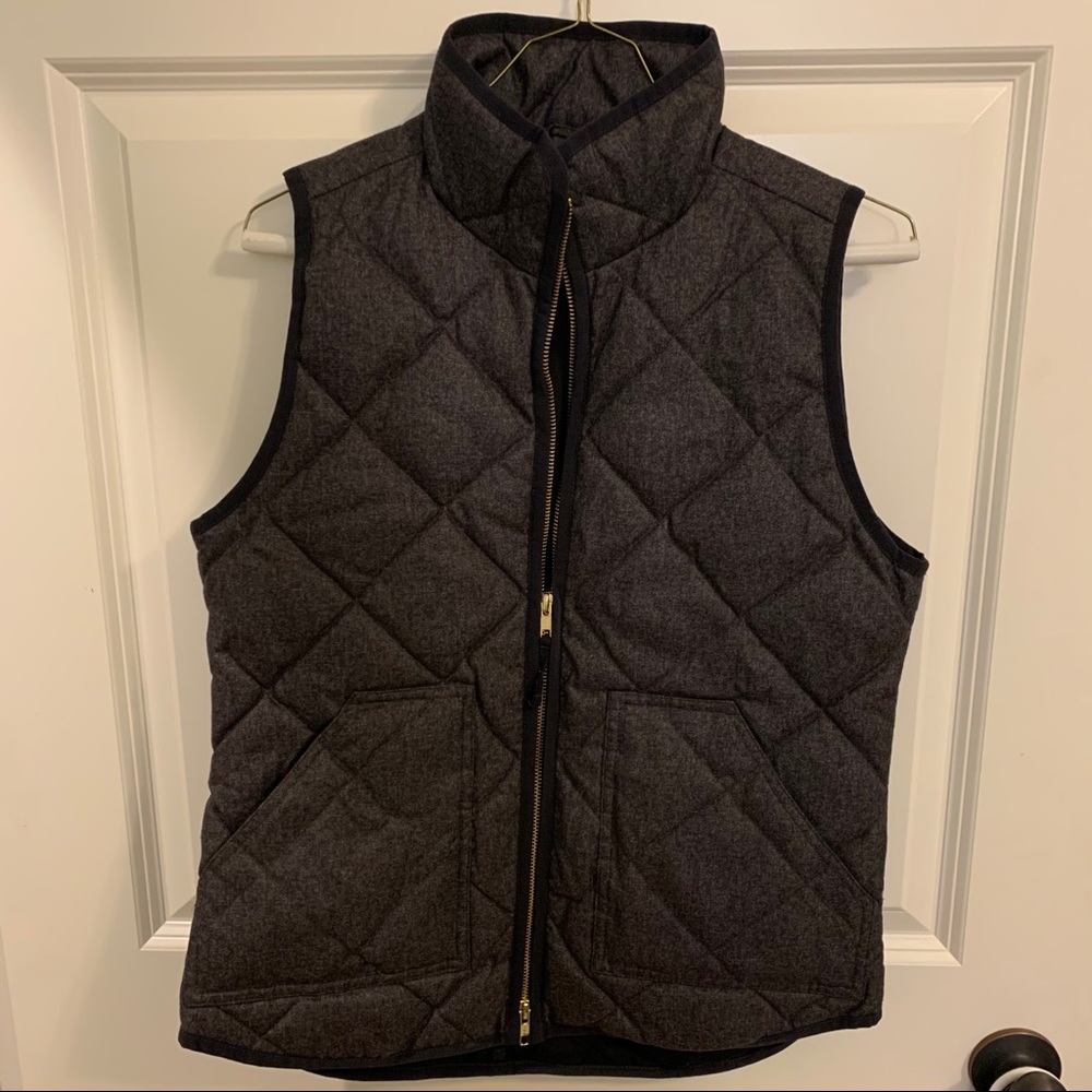 J. Crew Charcoal Quilted Puffer vest